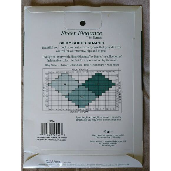 Vintage Sheer Elegance by Hanes Silky Sheer Thigh Highs Size CD / Onyx Sheer Toe - Picture 2 of 2